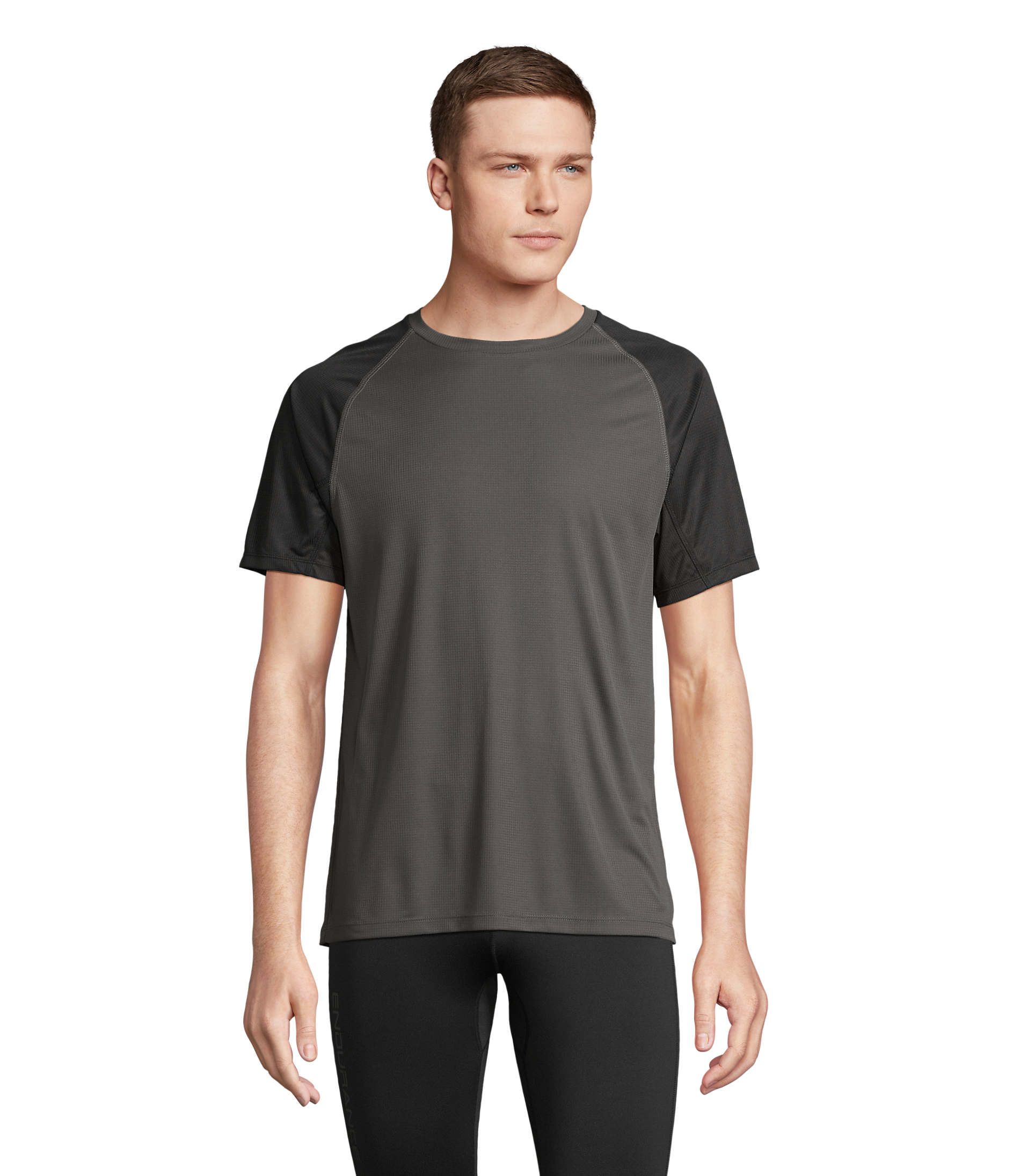 Tee-shirt unisexe personnalisable manches raglan VORTEX Black/Charcoal Grey